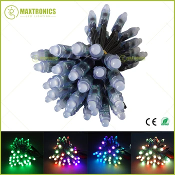 

Best price 100pcs DC5V/DC12V 12mm WS2811 IC RGB Led Module String Black wire Waterproof IP68 Digital Full Color LED Pixel Light