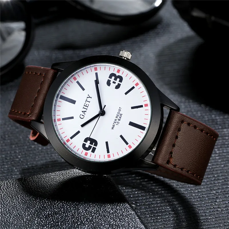 Relogio Masculino 2018 New Fashion Mens Watches Simple Letters Casual Leather Waterproof Quartz Wrist watches Man Clock 3M25 (10)