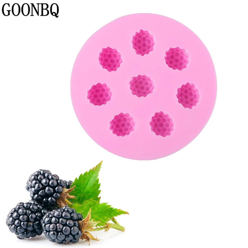 

GOONBQ 1pc 8 Holes Raspberry Shape Cake Mold Silicone Berry Fondant Mold Cake Decoration Tool
