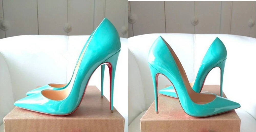 turquoise high heel shoes