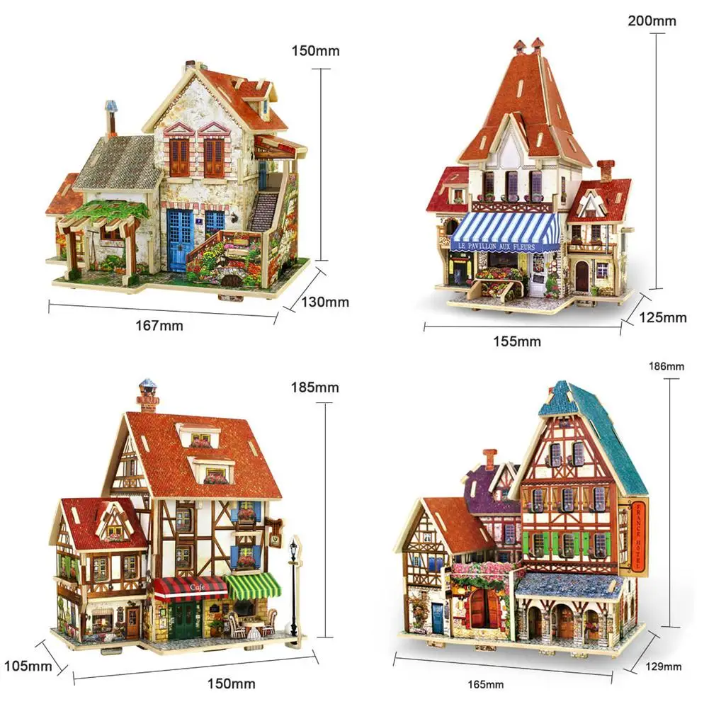 Buy World Sights 3D Wooden House Puzzle French Series