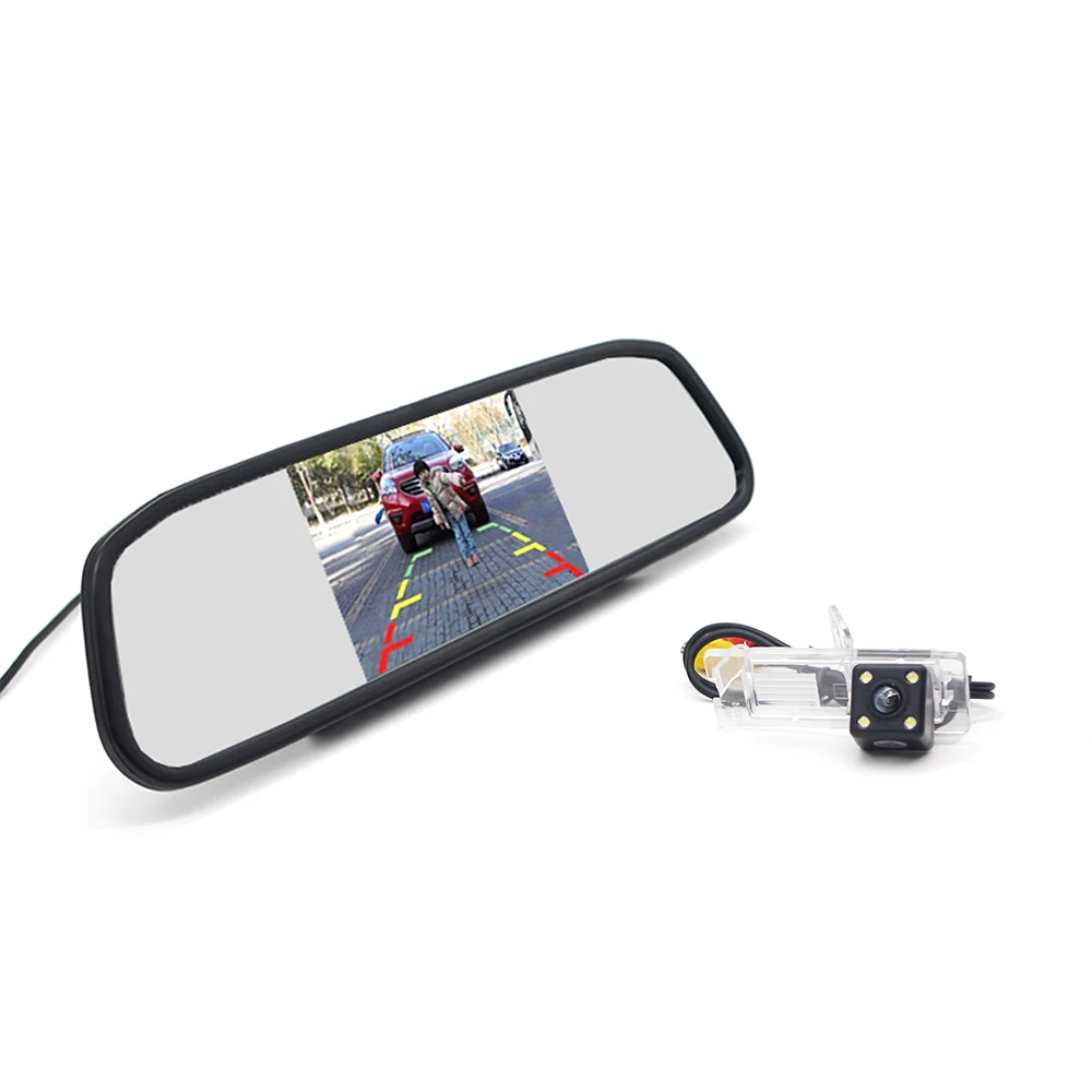 

4.3" Car Mirror Monitor + 4LEDs Car Rear View Camera for Renault Fluence / Dacia Duster / Megane 3 / for Nissan Terrano