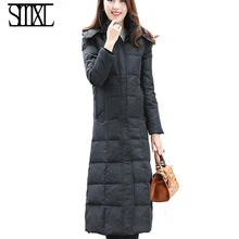Ultra keep warm white Duck Down Jacket new plus size Coat x Long Female Overcoat Slim