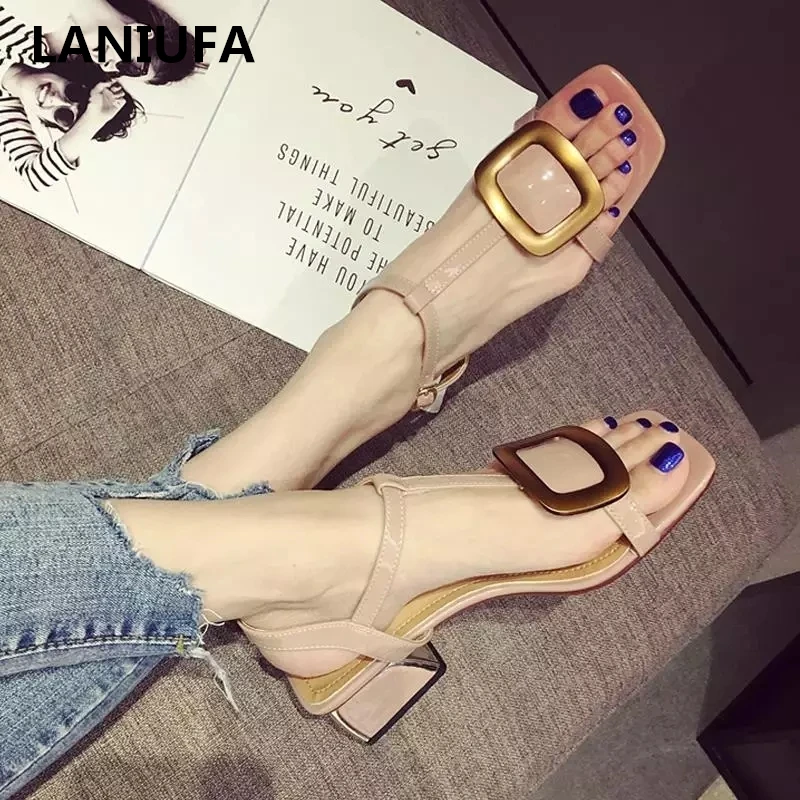 tied leather heeled sandals