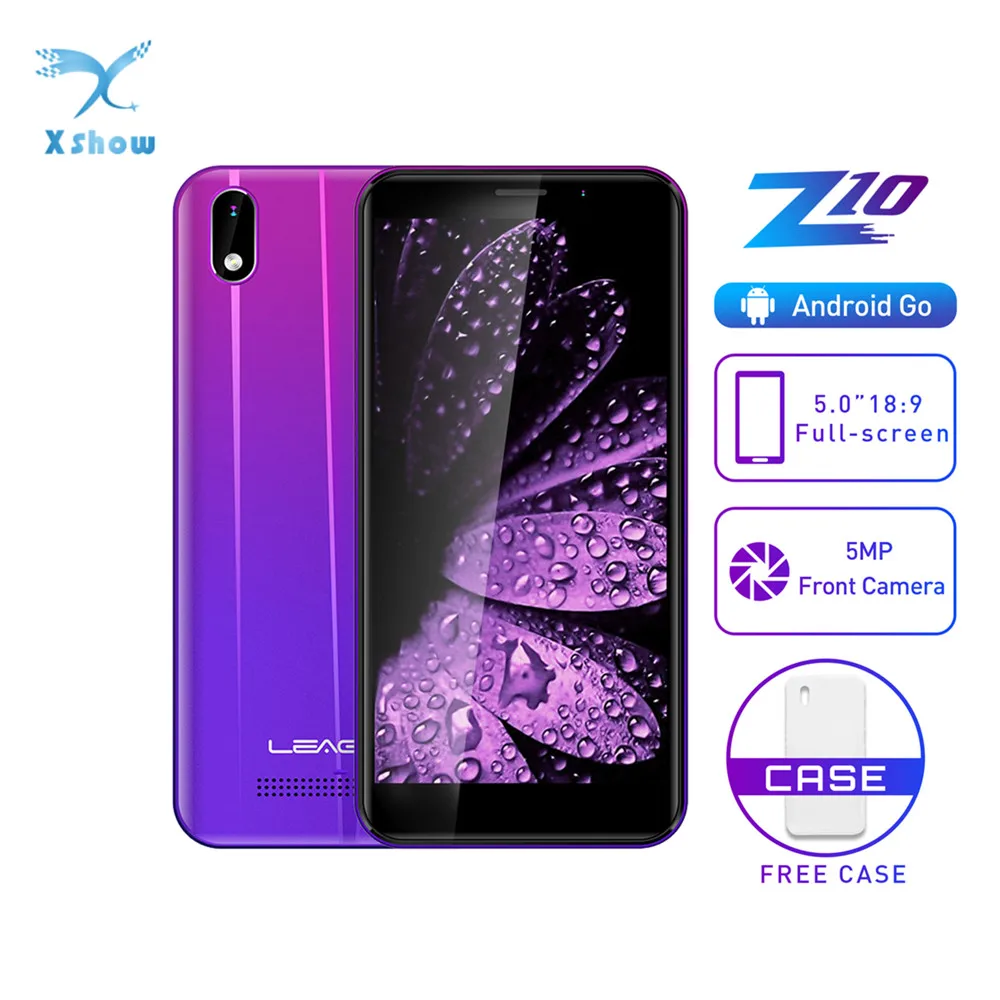 LEAGOO Z10 смартфон с 5 дюймовым дисплеем четырёхъядерным процессором MT6580M ОЗУ 1 ГБ ПЗУ