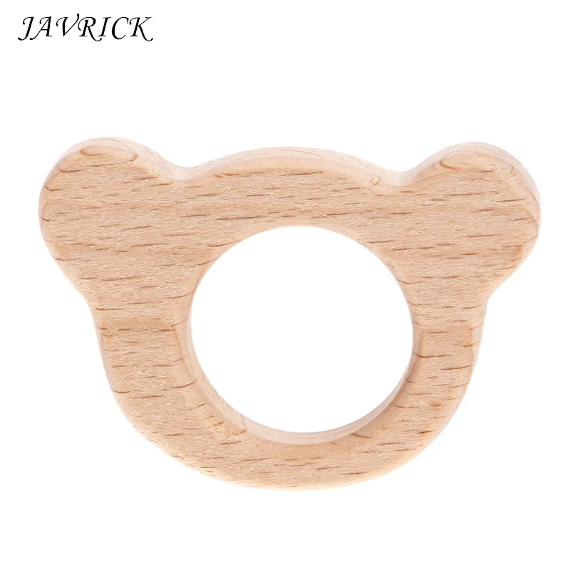 

Handmade Natural Wood Teether Teething Bear Pendant Baby Toys DIY Wooden Craft