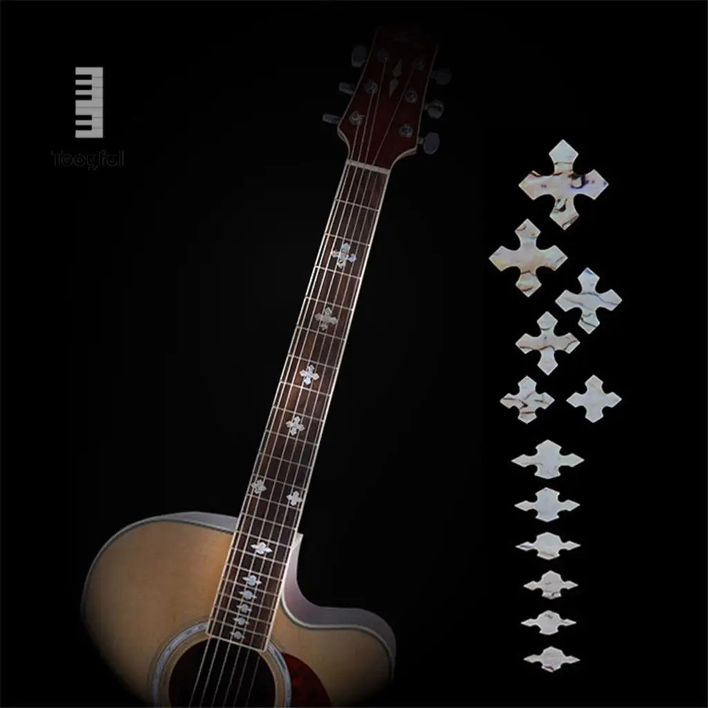Guitar Neck Fret Fretboard Inlay Stickers Decals Position Markers Cross Style