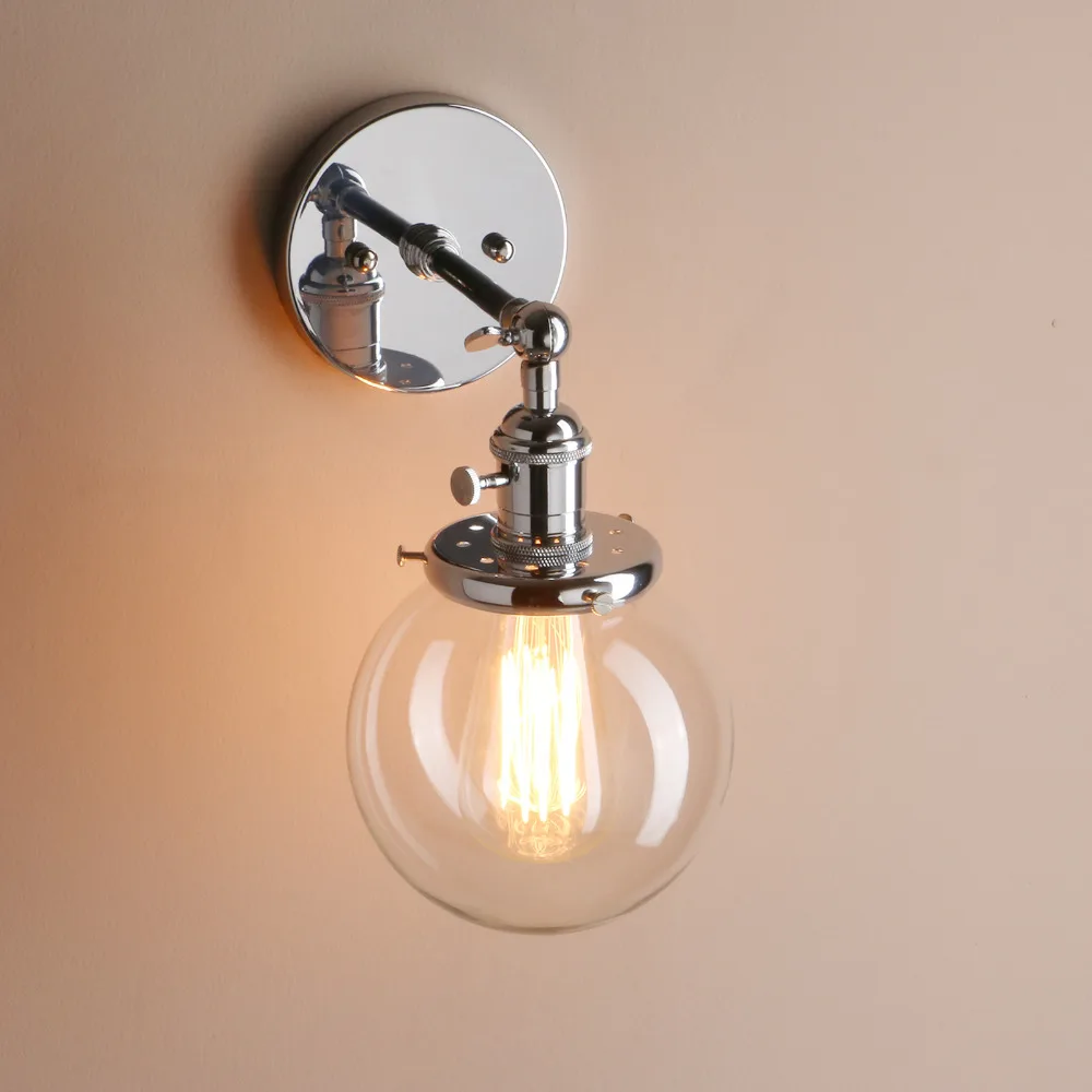 Permo 5,9 ''винтажный настенный светильник, современный стеклянный Настенный бра, настенные светильники, светильник, лофт прикроватная зеркальная лампа, лестничные огни