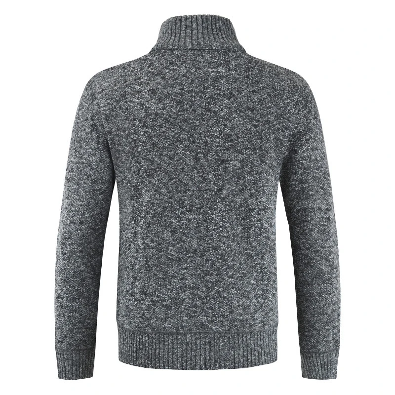 Man Autumn Winter Clothing M-3XL Plus Size Zipper Knitted Sweaters Male Long Sleeve Stand Collar Cardigan Jacket Coat Outwear