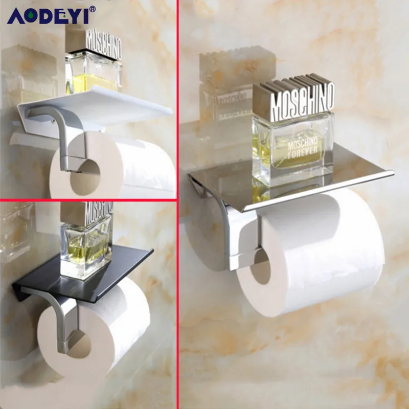 Toilet Paper Holder Wall Mount 304 Stainless Steel Phone Platform Bathroom Hardware Set