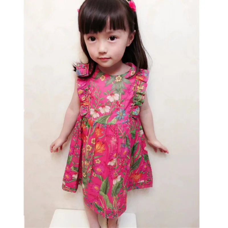 

Girls Dress Sleeveless Summer Baby Girls Dresses Floral Pattern Toddler Baby Girls Clothes