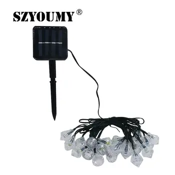 

SZYOUMY 4.8M 20 LED Diamond Solar Fairy String Lights Outdoor Fairy Waterproof Christmas Solar Lamps for Xmas Tree Party Decor