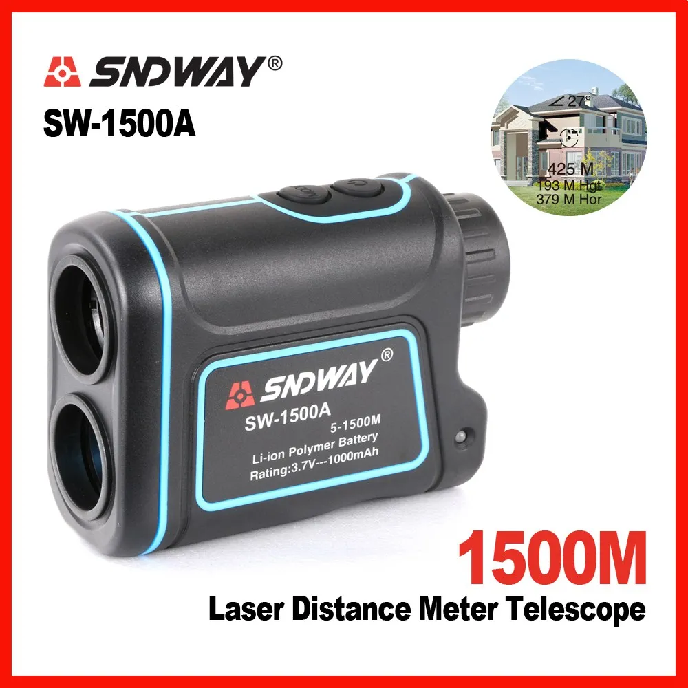 1500m SNDWAY ручной 1000 м 1500 м лазерный дальномер телескоп для гольфа охоты дальномер монокуляр 8X Trena - Цвет: 1500m