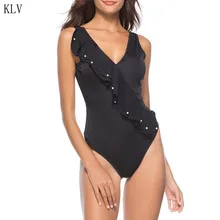 KLV, новинка, модное женское цельное летнее сексуальное бикини с глубоким v-образным вырезом, комбинезоны с открытой спиной, купальный костюм