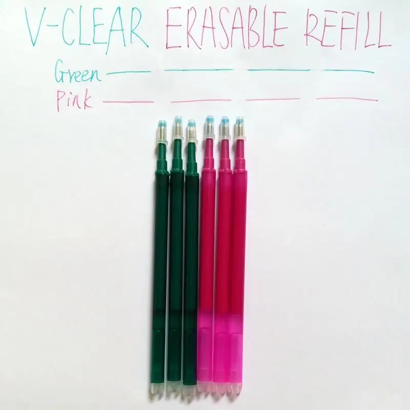 Креативные школьные канцелярские принадлежности студенческие милые школьные принадлежности кавайи ручка заправка зеленый розовый заправка ручка гелевая ручка стирающаяся ручка с пастой