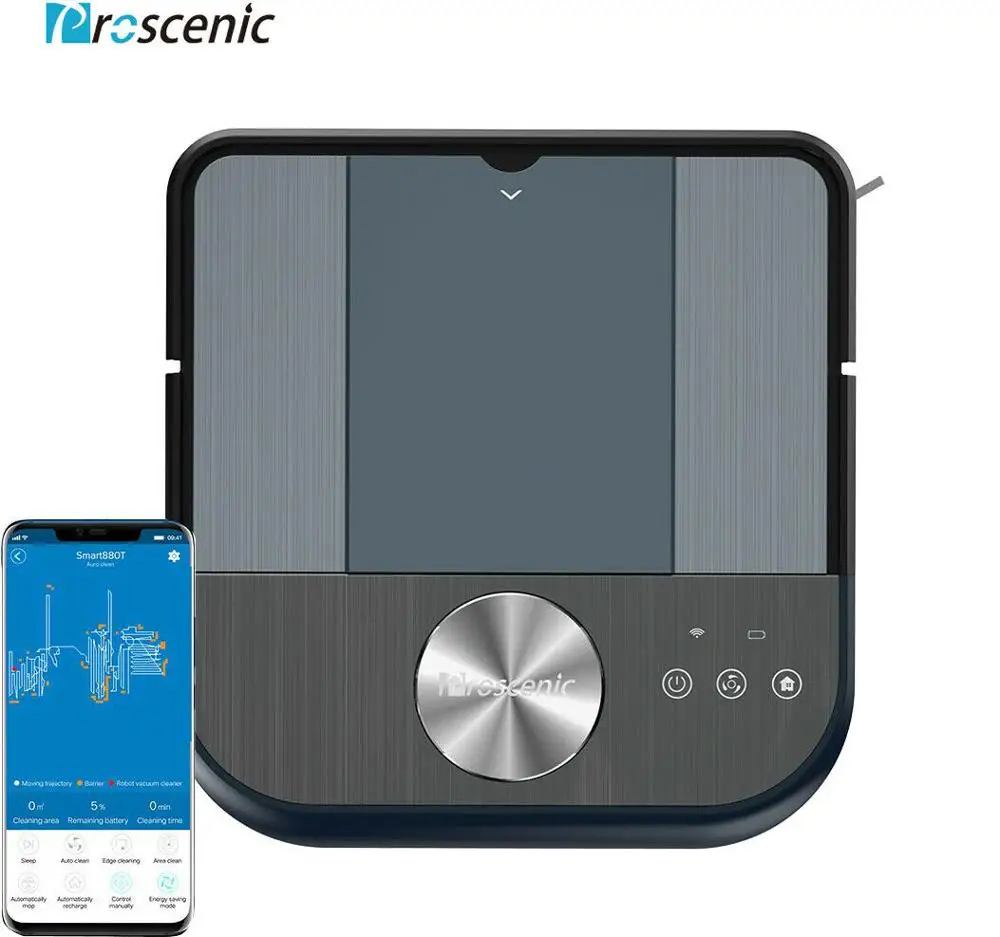 Proscenic 880L Robot Vacuum Cleaner for Home Automatic Sweeping Dust Sterilize APP Smart Planned Washing Mopping
