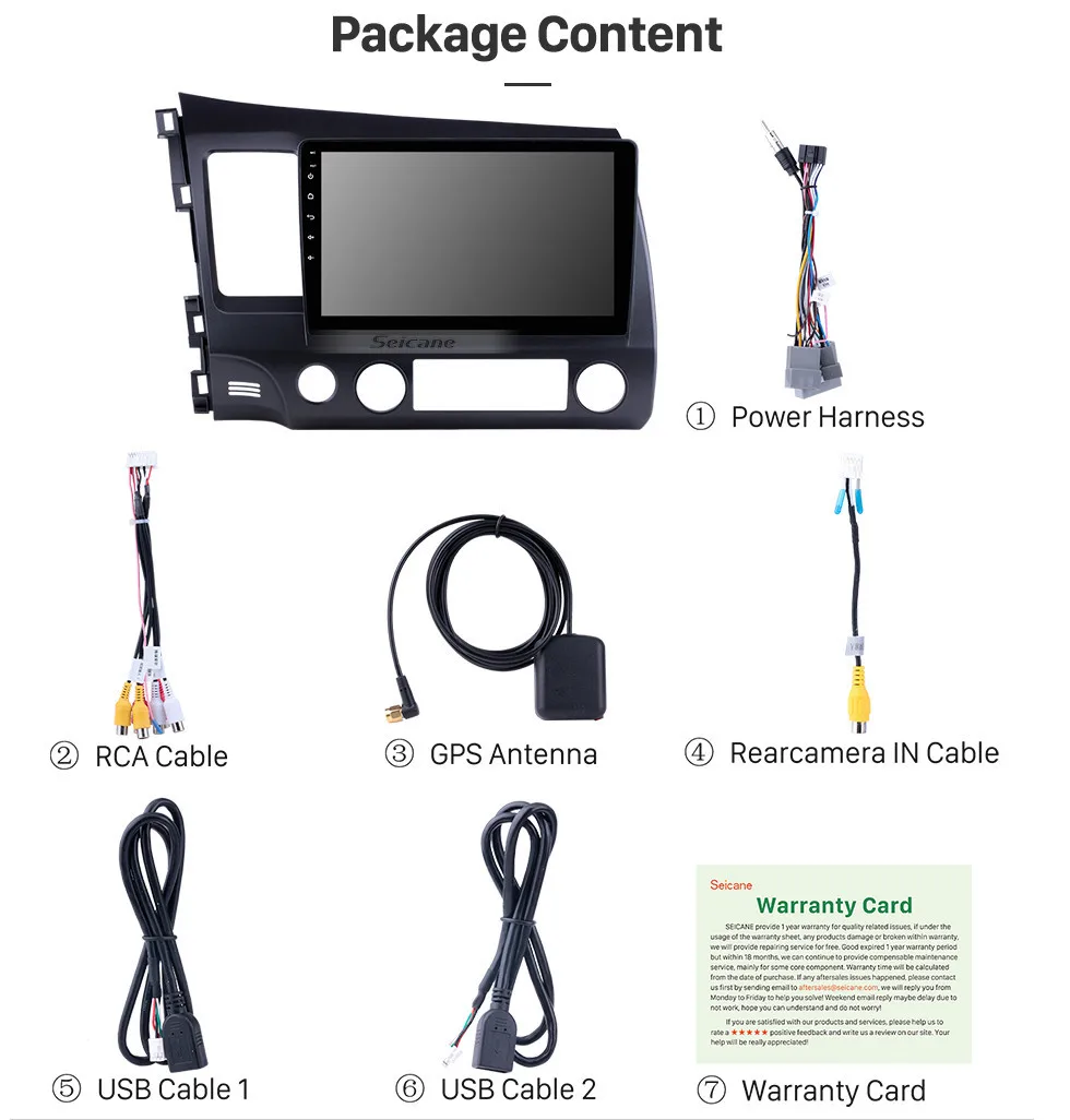 Discount Seicane 10.1 inch Android 7.1/ Android 8.1 Car GPS Navigation Radio Unit Player for 2006 2007 2008 2009 2010 2011 Honda Civic 20