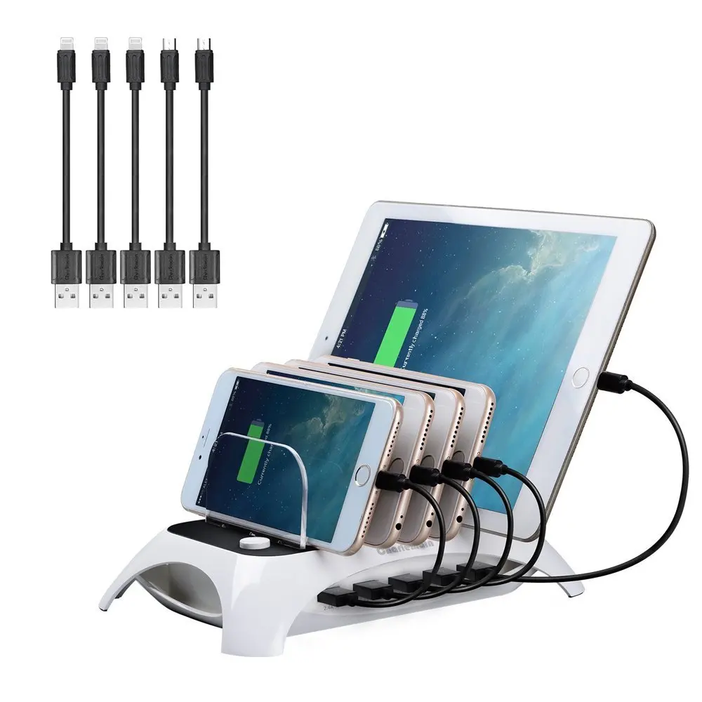 

5 Ports Charging Station Dock Stand Holder USB Universal Smart Phone Charger For iPhone X 8 7 6 6S Plus 5 Samsung LG