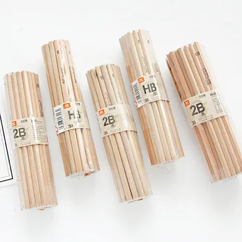 

1pcs true color wood pencil 2B/HB triangle hexagonal pupil stationery children's sketch writing pen Korean stationery