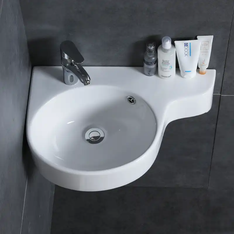 Bathroom corner basin hanging basin sink small mini apartment wall