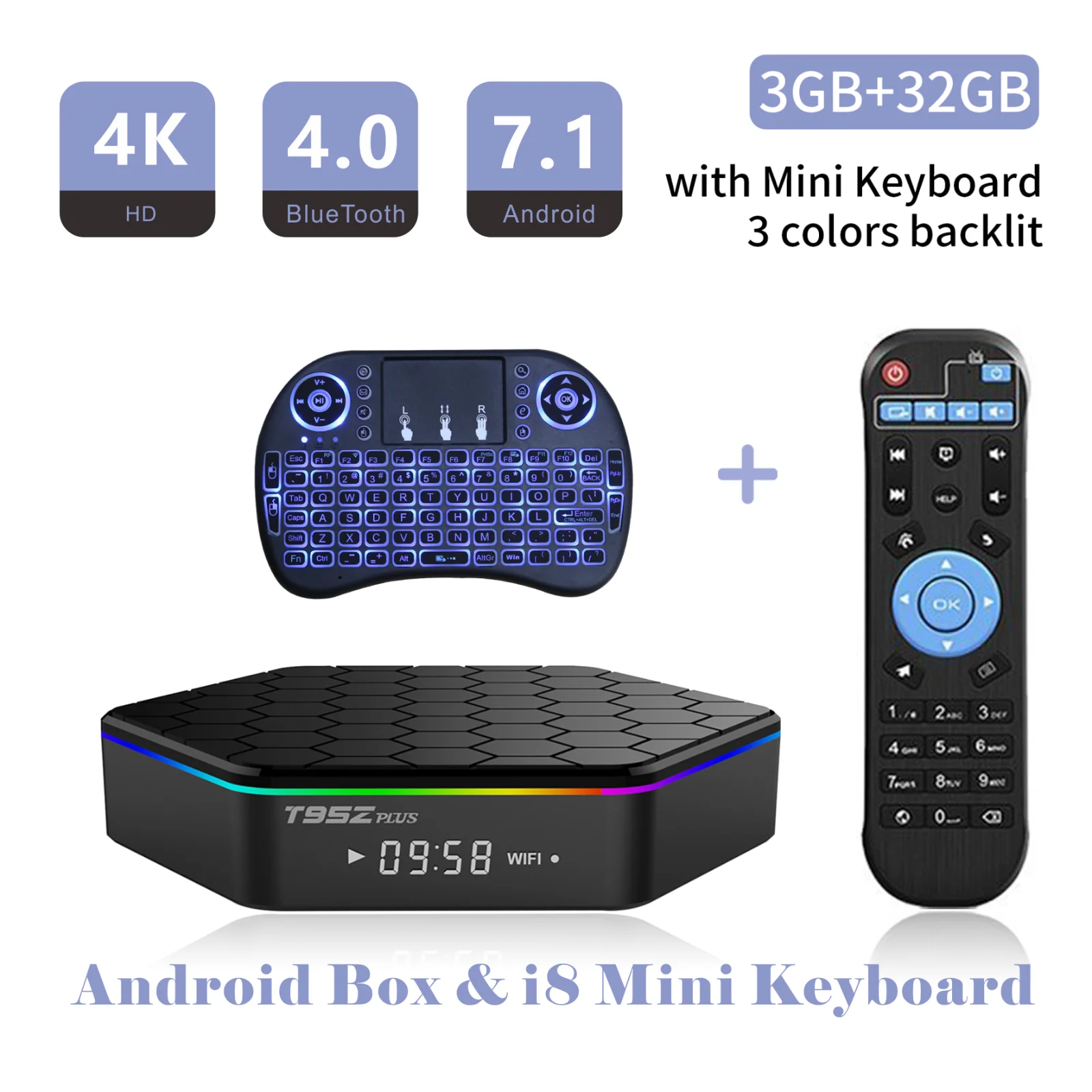 

T95Z Plus Android BOX 3G+32G 4K S912 Buy One Get One Free I8 Mini Keyboard