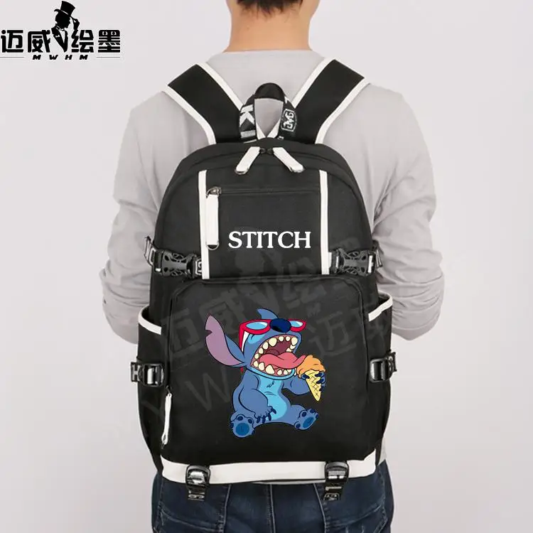 Anime Cute Fashion Cartoon Lilo& Stitch Backpack Men's And Junior High School Student Canva stravel Bag Teenage Girl Backpacks - Цвет: 21