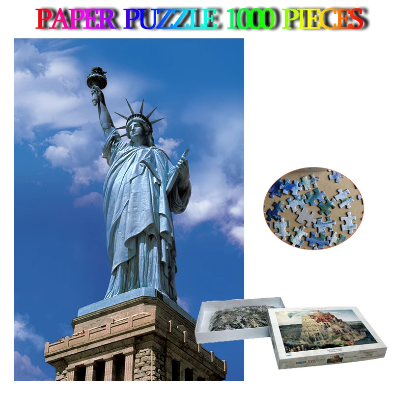 

Statue of Liberty Paper 1000 Pieces Jigsaw Puzzles USA Famous Buildings Adults Decompression Puzzle Toys 1000 Pcs Puzzle Games