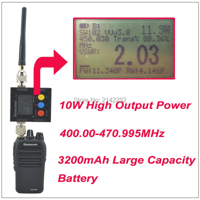 10 Вт Выход Мощность WOUXUN портативная рация кг-828 UHF 400.000-470.995 мГц IP66 Водонепроницаемый двусторонней Радио с 3200 мАч Батарея pack