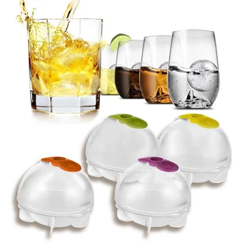 

4pcs/set Plastic Ice Cube Ball Brick Maker Tray Round Mold Ice Mould Bar DIY Cooling Tools Round Sphere Ice Ball Model 301-0301