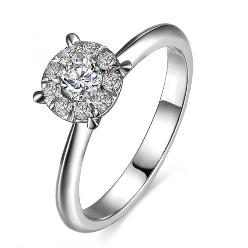 Buy Fine Jewelry Rings For Women High Quality Round Stone Classic Design S925