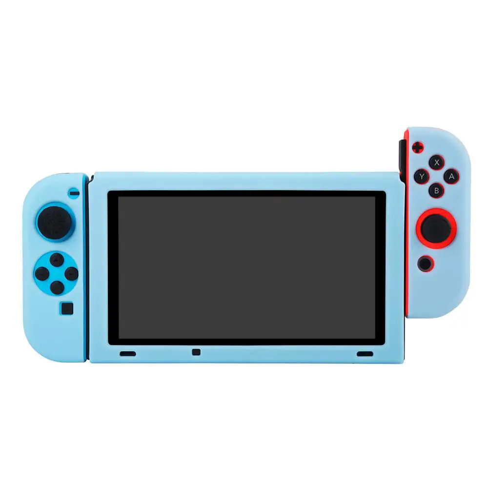 Мягкий силиконовый защитный чехол BUBM/Seperate Body Case/Grip Cover для nintendo Switch NS Console с контроллером Joy-Con - Цвет: Separate style Blue