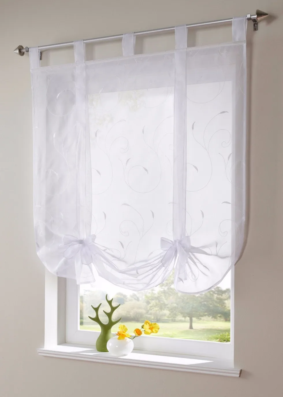 Римские занавески в европейском стиле с вышивкой, кухонные оконные шторы, занавески из вуали, отвесные занавески на верхнее окно, брендовые занавески cortinas