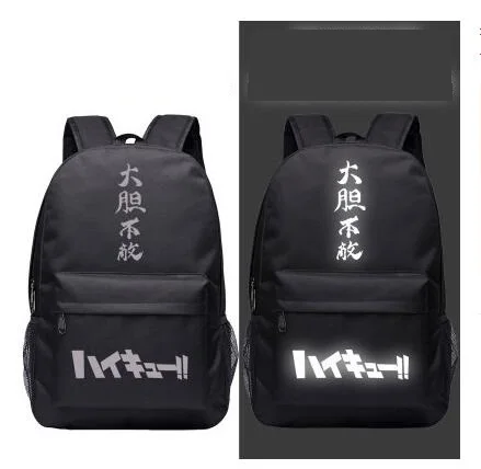 

High Q Japanese style Anime haikyuu reflective stripe Backpack unisex Students BACKPACK