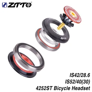 

ZTTO MTB Bike Road Bicycle Headset 42 41.8 52mm 1 1/8" 1 1/2" Tapered Straight fork Integrated Angular Contact Bearing 4252ST
