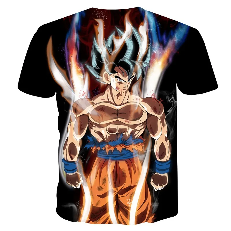 Супер Saiyan 3D футболка аниме Dragon Ball Z Goku летние модные футболки для мужчин/мальчиков мастер Вегета печати одежда мультфильм футболка