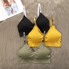 Сексуальный укороченный топ пуш-ап женский однотонный Фитнес Топ бюстгальтер без косточек с поролоновыми вставками бюстгальтер без рукавов топы на бретелях