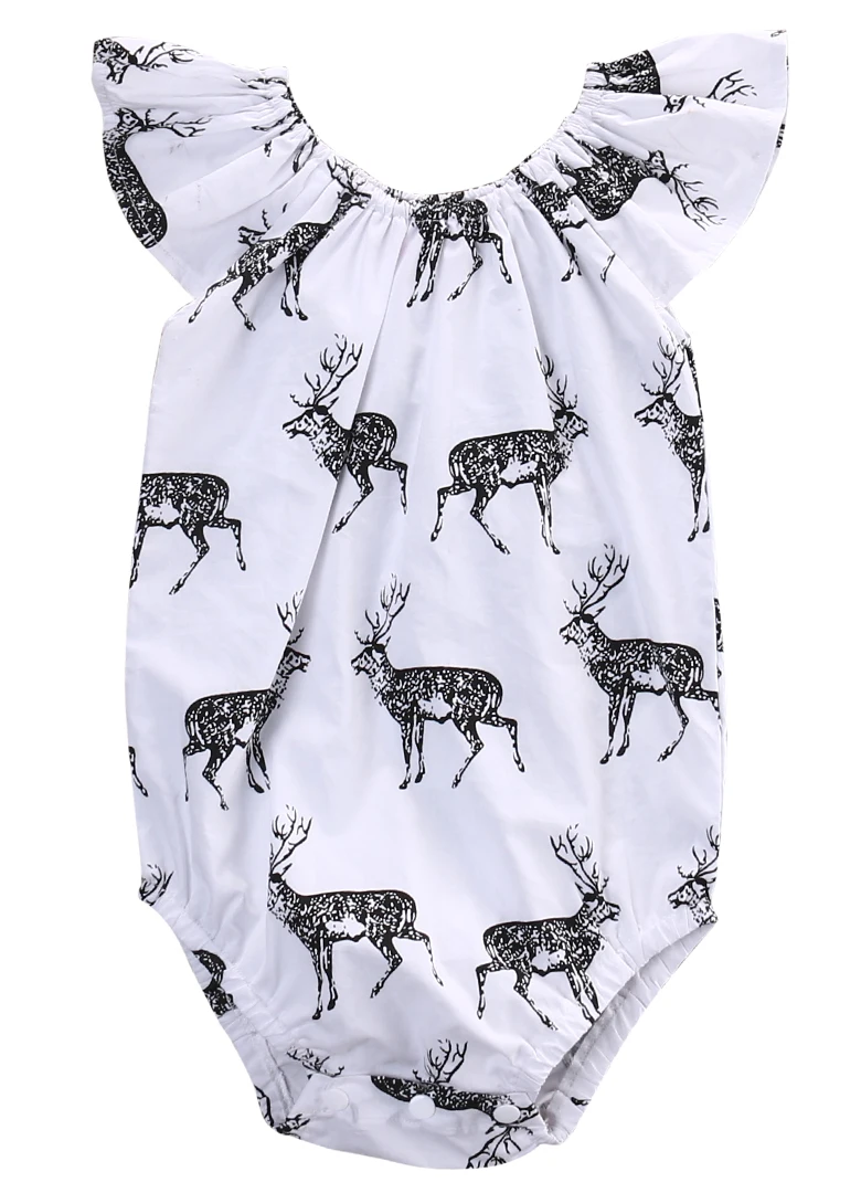 

Cute Newborn Baby Girls Bodysuits Clothes Deer Print Bodysuit Jumpsuit Cotton Baby Outfits Clothes