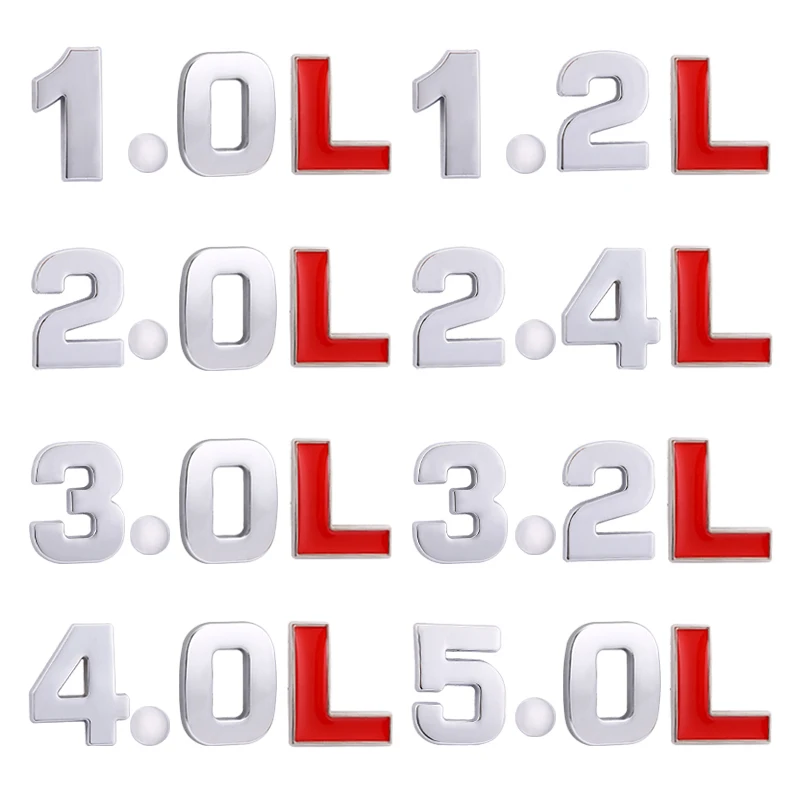 

Metal 3D 1.4 1.5 1.6 1.8 2.0 2.2 2.4 2.5 2.8 3.0L Auto Car Badge Sticker Rear Trunk and Decal for Audi A3 A4 A5 A6 A7 BMW Honda