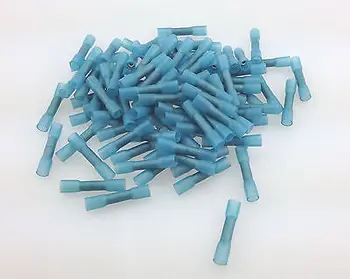 

100 Insulated Heat Shrink Butt Wire Electrical Crimp Terminal Connector 14-16AWG