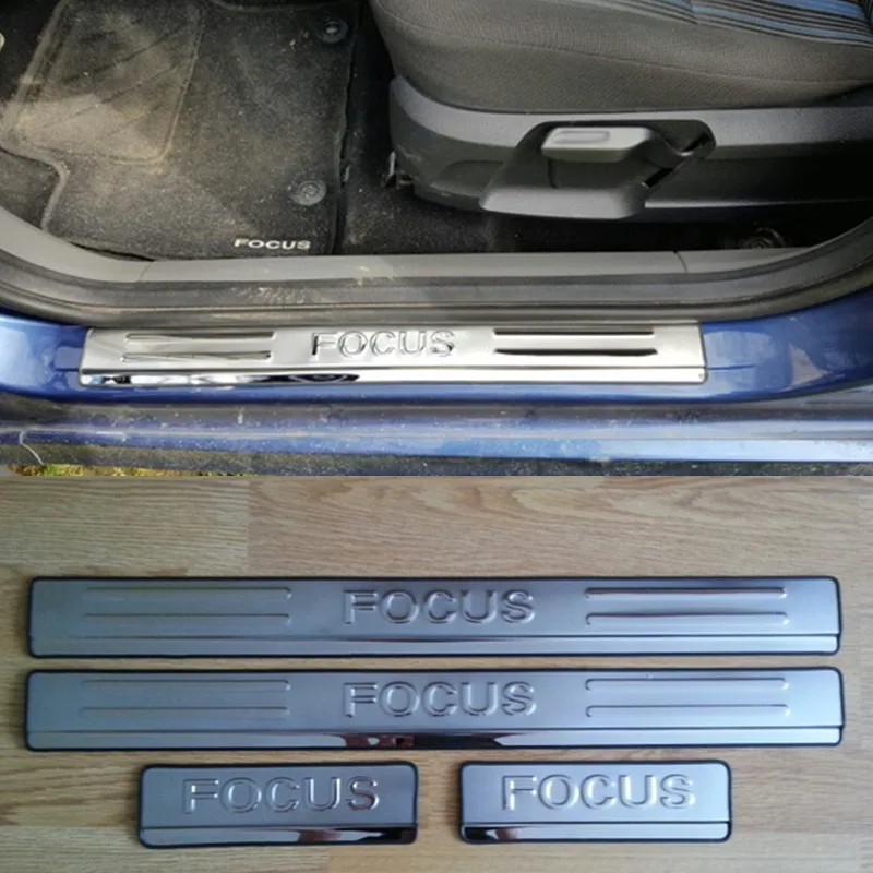 Stainless Steel Threshold Scuff Plate Door Sill Cover For Ford Focus
