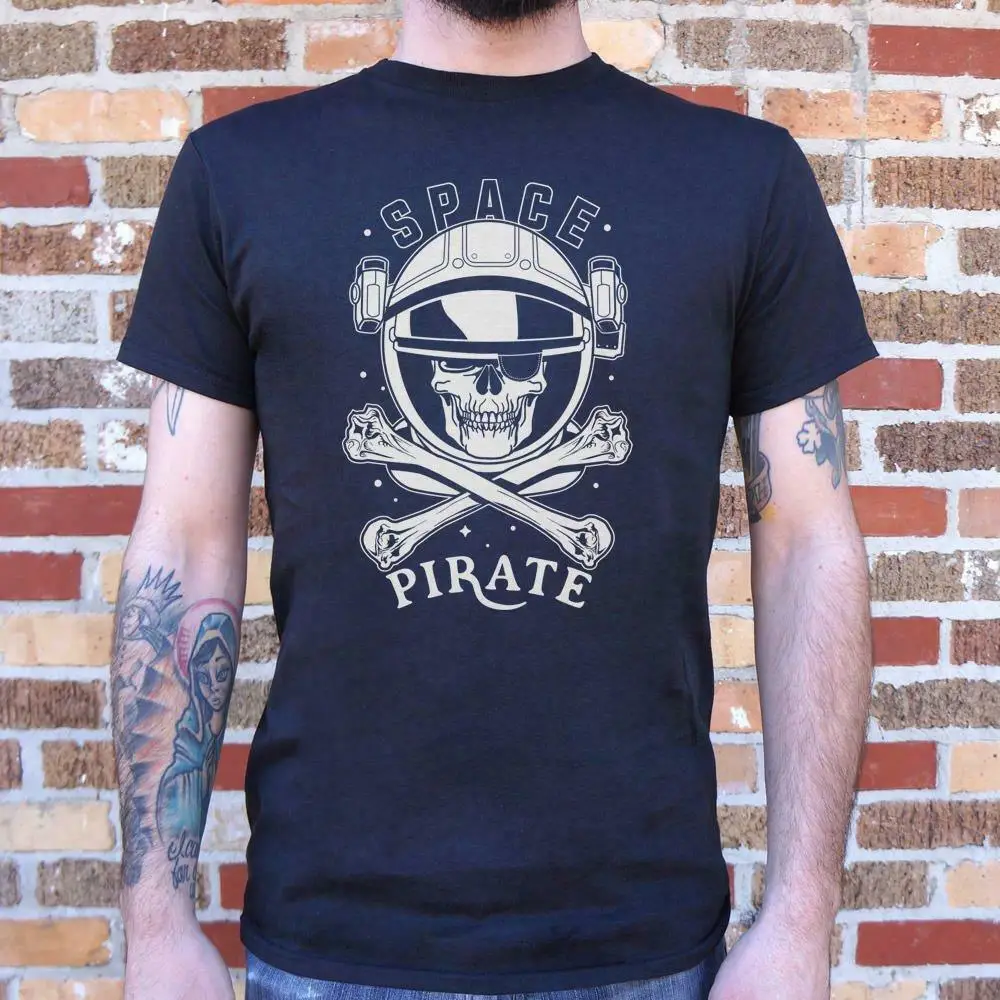 

Funny Printed Tees Space Pirate T-Shirt (Mens) Casual summer style tshirts