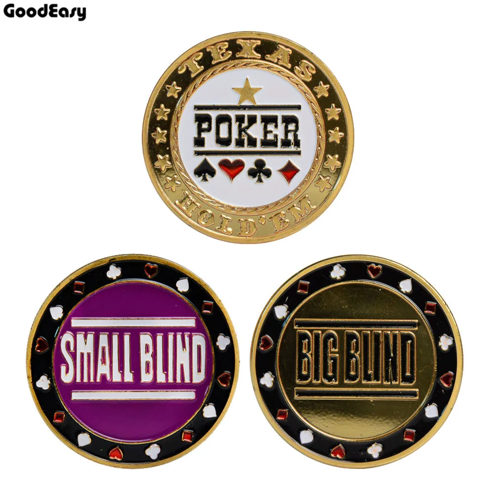 

3PC/set Poker Card Guard Protector Metal Token Coin with Plastic Cover Texas Poker Chip Sets Pokerstars DEALER SMALL BLIND BIG BLIND Button Accessories