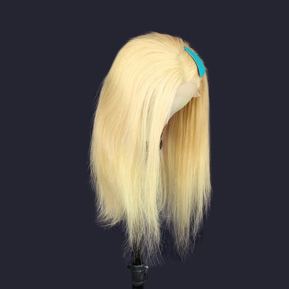 

4x4 Inch Short Lace Front Human Hair Wigs For Black Women Brazilian Remy Hair 613 Closure Wig Blonde Straight Lace Front Wig