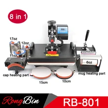 8 in 1 Combo Heat Press Machine 12 15 Inch Digital Swing Heat Transfer Machine Sublimation Machine T-Shirt Mug Hat Plate Cap