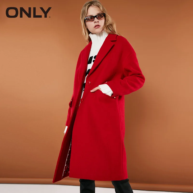 Ceny Tylko 2019 jesień zima kobiety wełniany płaszcz nowy damski haftowany wełniany płaszcz | 11834S539