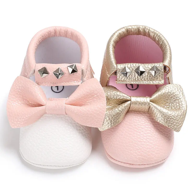 Милая детская обувь принцессы для новорожденных девочек, обувь с бантом и кисточками из искусственной кожи, детская мягкая повседневная обувь для детей 0-18 месяцев