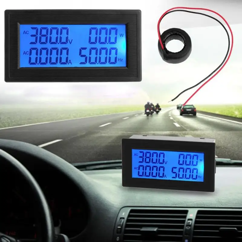 6в1 AC 60-500 В/100A Синяя подсветка lcd цифровой Мультифункциональный панельный метр