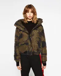 2017 ZA Winter Embroidery Whatever Letter Army Camouflage Coat Military Jacket Anorak Women Camouflage Coat Winter