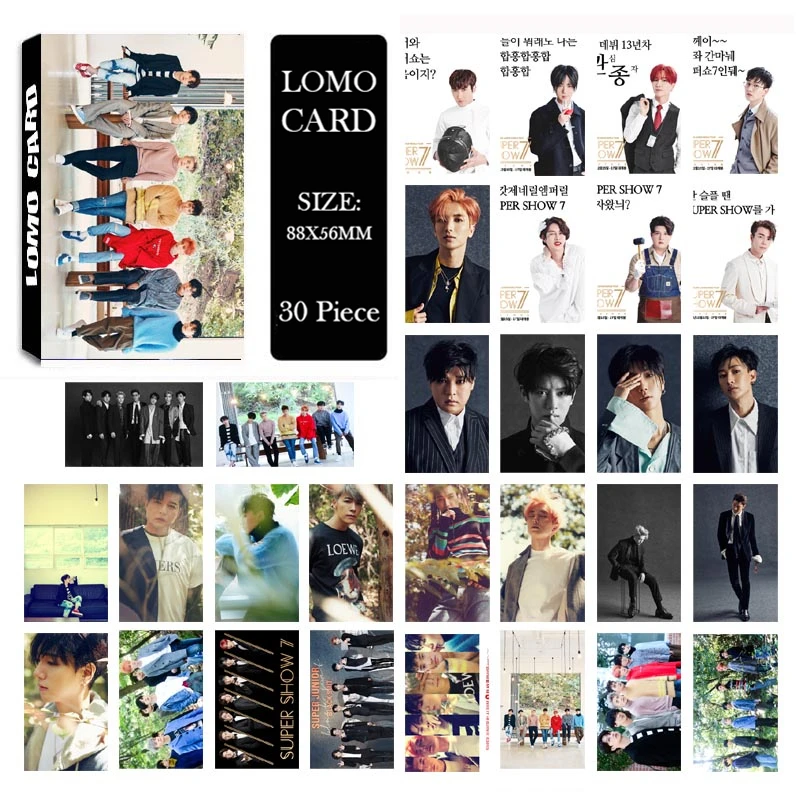 Youpop KPOP Super Junior PLAY 8-й альбом LOMO Cards k-pop Новая мода самодельная бумажная Фотокарта LK537