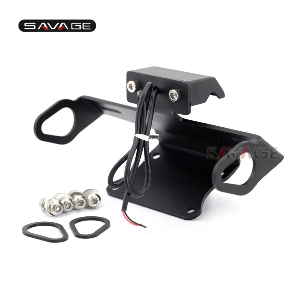 

For YAMAHA MT-07 Tracer MT-09 FZ-09 MT-10 FZ-10 Motorcycle Motorbike CNC Aluminum Registration License plate Holder LED Light
